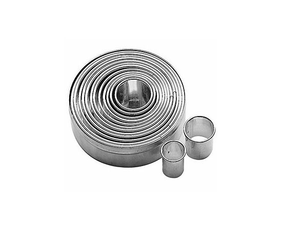 Набор из 14-ти колец кондитерских D max=115/D min=20 мм, нержавеющая сталь, H=32 мм, Paderno, изображение 2