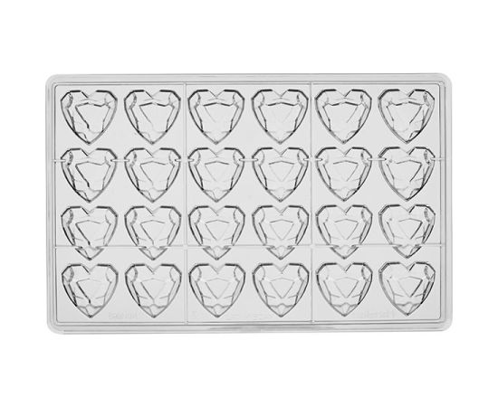 Форма для шоколада «Бриллиант сердце», 24 ячейки, поликарбонат, H=26 мм, L=275 мм, B=175 мм, Martellato, изображение 2