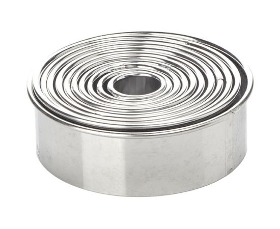 Набор из 11-ти колец кондитерских, D max=95/Dmin=20 мм, нержавеющая сталь, H=3 см, Paderno