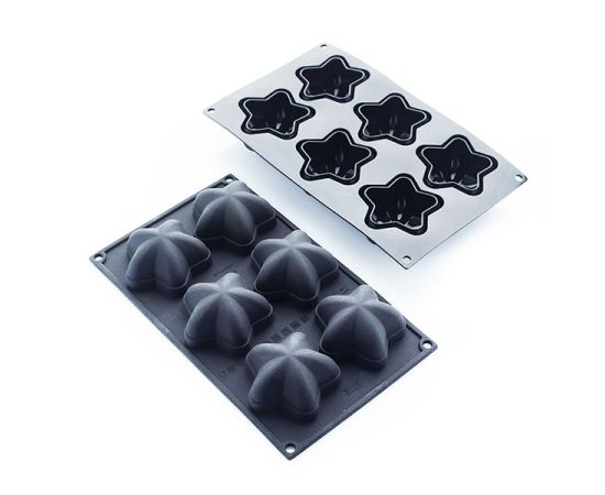 Форма для выпечки «Марина», 6 ячеек, силикон, L=29,7 см, B=17,6 см, цвет черный, Martellato