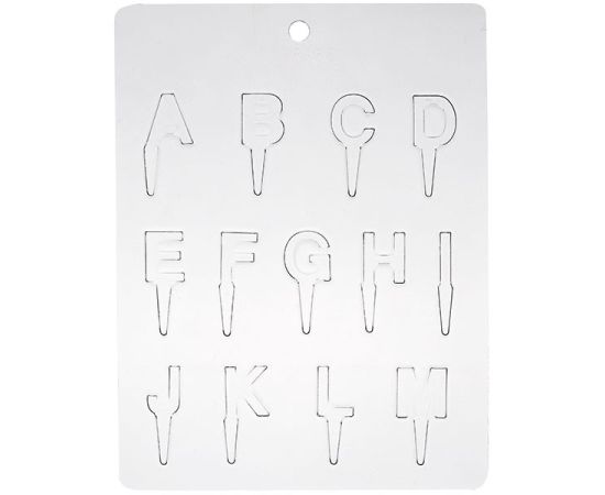 Форма для шоколада «Английские буквы для торта A-M», 13 ячеек, полиэтилен, L=24 см, B=18,5 см, Martellato