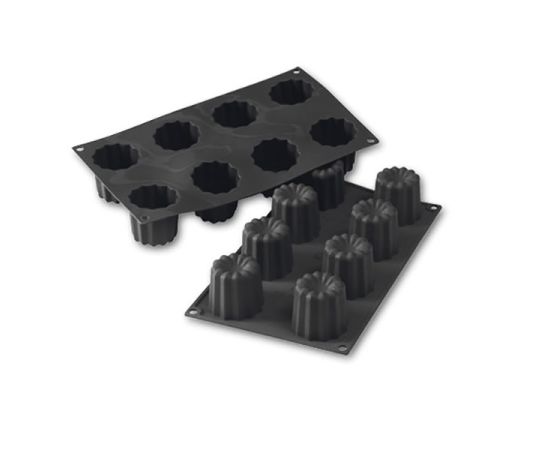 Форма для выпечки «Канеле», 8 ячеек, силикон, L=29,7 см, B=17,6 см, цвет черный, Martellato