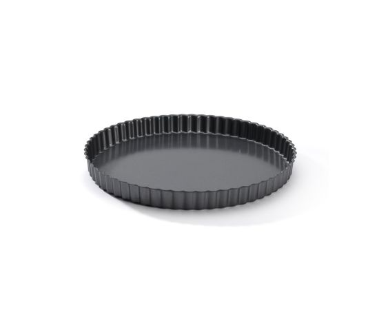 Форма для выпечки рифленая, d=28 см, h=2,8 см, сталь с антипригарным покрытием, De Buyer