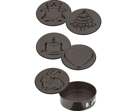 Форма для выпечки 6-ти вариантов дна, сталь, антипригарное покрытие, D=26 см, H=7 см, цвет черный, Paderno