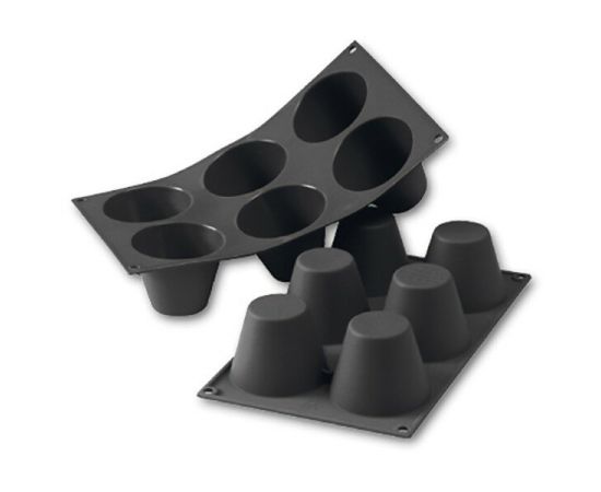 Форма для выпечки «Маффин», 6 ячеек, силикон, D=75 мм, H=60 мм, цвет черный, Martellato