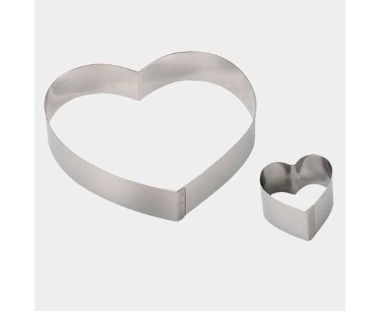 Форма кондитерская "Сердце", d=20 см, h=4 см, нержавеющая сталь, De Buyer