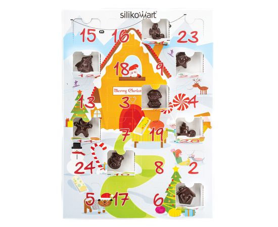 Форма для приготовления конфет Xmas Countdown, 39 х 23 х 3,5 см, силиконовая, Silikomart, изображение 5