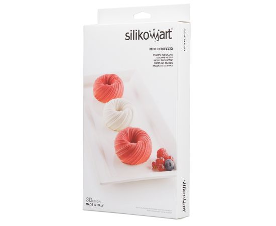 Форма для приготовления пирожных Mini Intreccio 18,2 х 33,7 см силиконовая, Silikomart, изображение 8