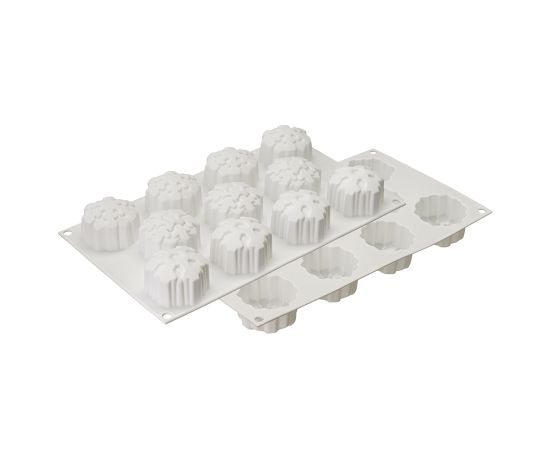 Форма для приготовления пирожных и конфет Snowflakes 30,5 х 18 см, Silikomart