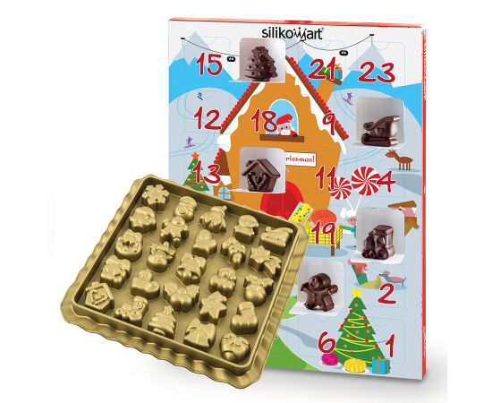 Форма для приготовления конфет Xmas Countdown, 39 х 23 х 3,5 см, силиконовая, Silikomart