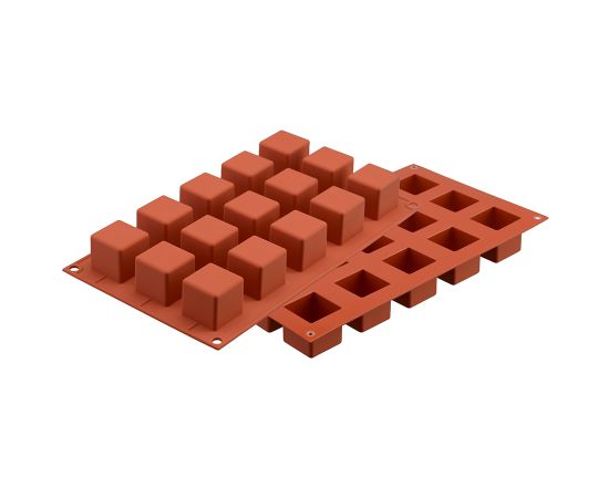 Форма для приготовления пирожных Cube 3,5 х 3,5 см силиконовая, Silikomart