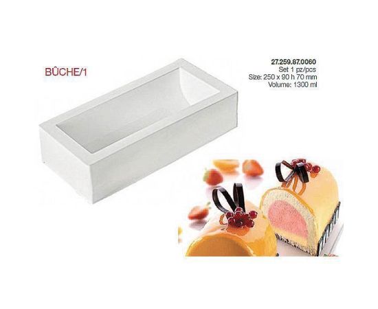 Форма для приготовления пирожного BUCHE, 1 отделение, 25 х 9 х 7 см, силиконовая, Silikomart