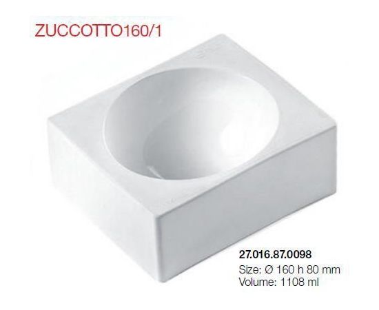 Форма для приготовления тортов Zuccotto, 1108 мл, D16 см, H8 см, силиконовая, Silikomart