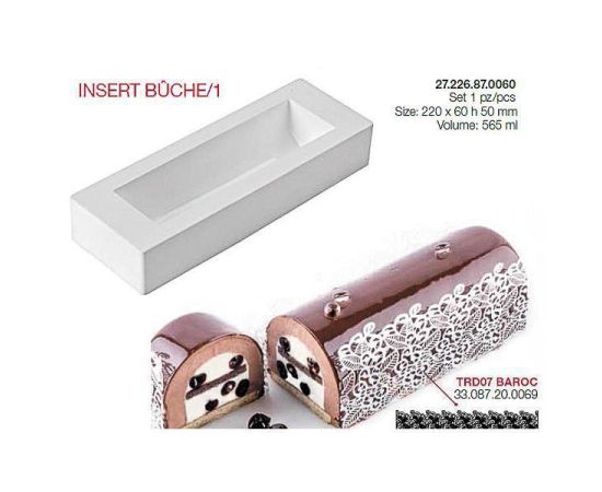 Форма для приготовления пирожных INSERT BUCHE 22 х 6 х 5 см, силиконовая, Silikomart