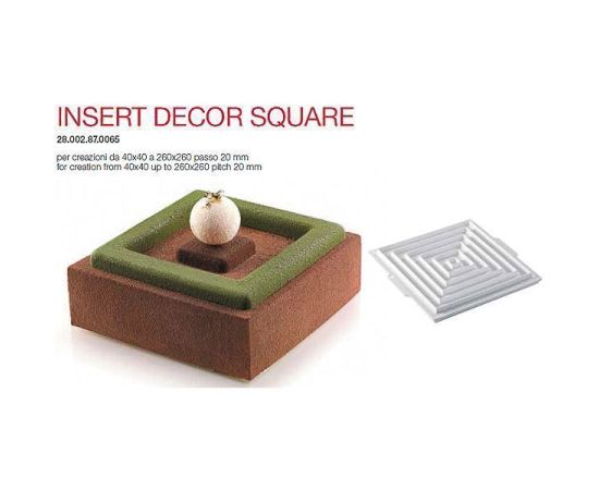 Форма для приготовления тортов INSERT DECOR SQUARE, 26 х 26 х 2 см, силиконовая, Silikomart