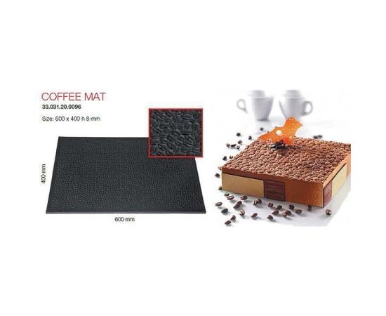 Коврик кондитерский для создания текстуры Coffee Mat, 60 х 40 х 8,5 см, силиконовая, Silikomart