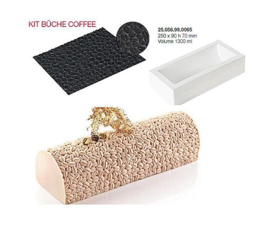 Форма для приготовления пирожного Kit Buche Coffee, 1300 мл, 25 х 9 х 7 см, силиконовая, Silikomart