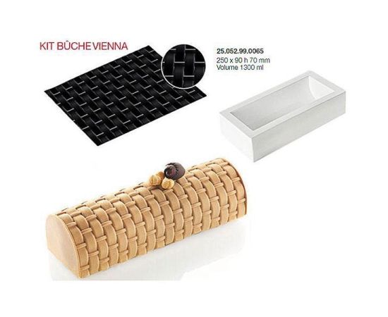 Форма для приготовления пирожного Kit Buche Vienna, 1300 мл, 25 х 9 х 7 см, силиконовая, Silikomart