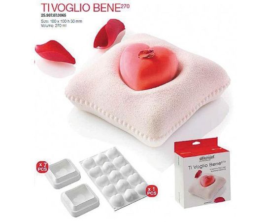 Форма для приготовления пирожного Ti Voglio Bene, 270 мл, 10 х 10 х 3 см, силиконовая, Silikomart